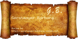 Gerstmayer Barbara névjegykártya